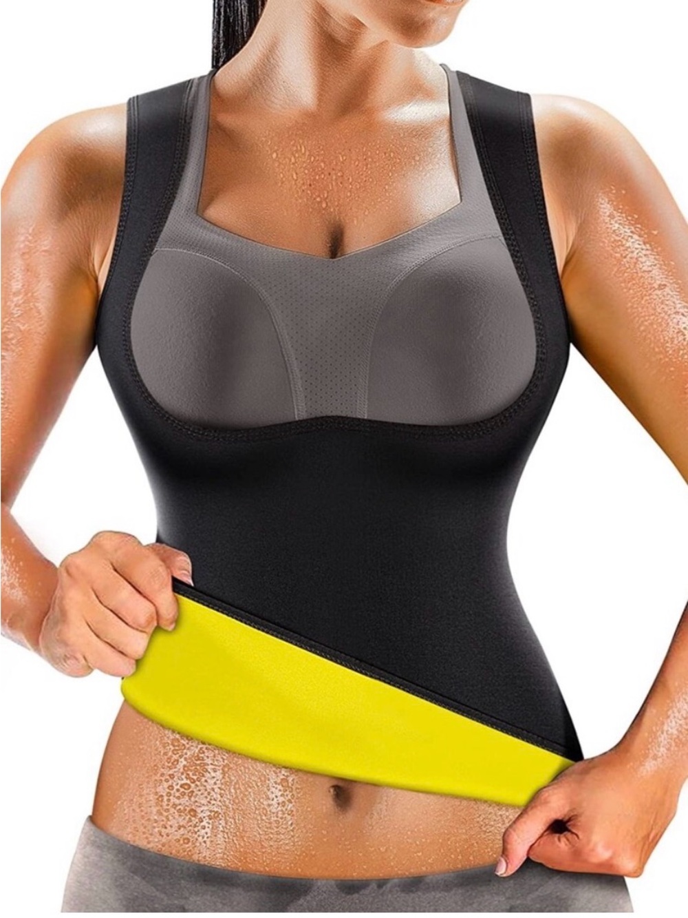 Slimming Thermo Vest Sauna Waist Trainer Weight Loss Black Size Large NWT PC